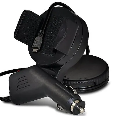 Windscreen Holder Mount Swivel Mini Phone In Car Kit Cradle+Charger✔Micro USB • £8.95