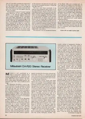 Mitsubishi - DA-R20 Receiver - Full Original Test Report - 1980 • $4