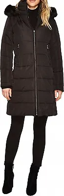 Vince Camuto Women's Faux Fur Trim Hooded Down Black Sz XL 144425 • $127.50