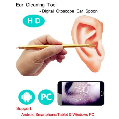3 In1 Digital Otoscope Endoscope Camera LED Ear Cleaning Tool Ear Spoon 100W • $18.99