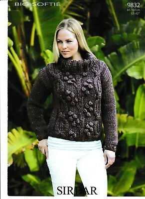 £2.99 • Buy Vintage Sirdar Big Softie Knitting Pattern Ladies Chunky Jumper,  Size 32 -42 