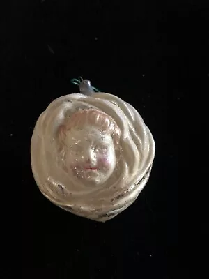 Antique Vintage Germany Mercury Glass GIRL IN ROSE Christmas Ornament- 1900s • $315