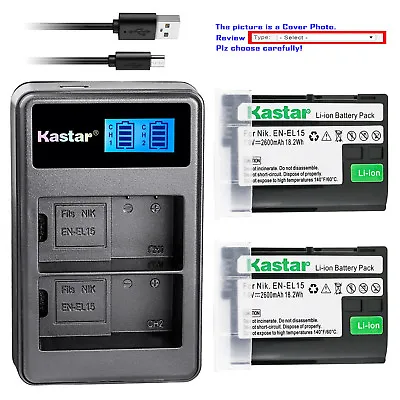 Kastar EN-EL15 For Nikon 1 V1 D500 D600 D610 D750 D800 D7000 D7100 D800 D800E • $8.59