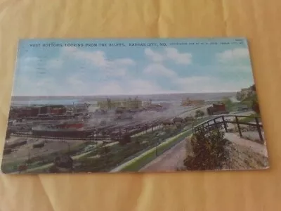 RARE 1909 W. H. JONES POSTCARD TRAIN STATION DEPOT 8tH STREET RR KANSAS CITY MO. • $22.99