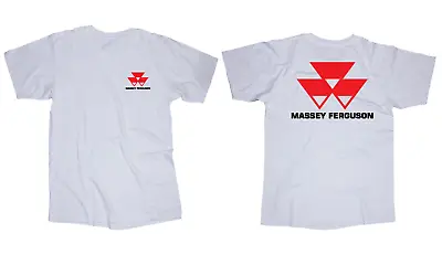 Massey Ferguson Logo White T-shirt Tractor Farm Country • $15.95