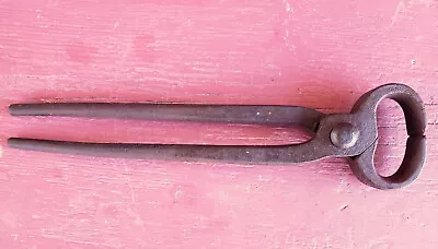 VINTAGE Heller Bros. Co. 12” Farrier's Pinchers/End Nippers Blacksmith Tongs USA • $10