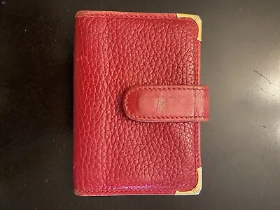 $50 • Buy Vintage Gucci Red Pebbled Leather Card Holder.  Made In Italy
