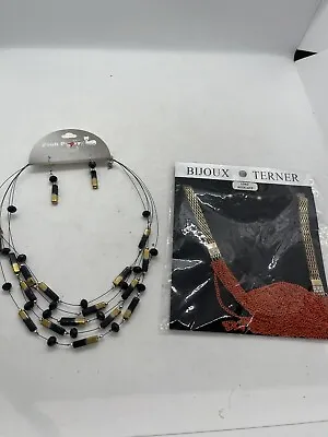 Fashion Necklaces X 2 Womens Black Orange New Unwanted Gifts Christmas • $38