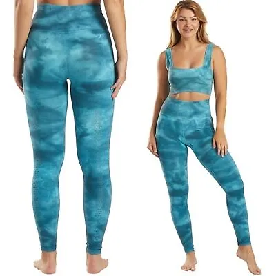 NEW Free People Movement Good Karma Tie Dye 7/8 Legging Blue Peacock M/L • £38.61