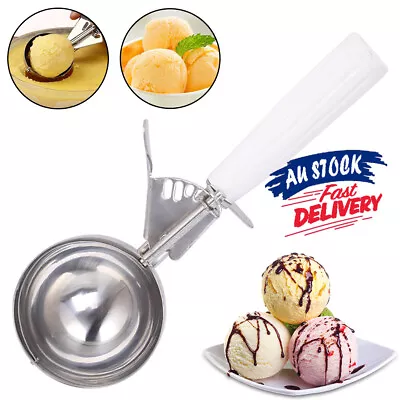 Ice Cream Scoop Food Disher Scoop Control White Stainless Steel Portion • $15.19