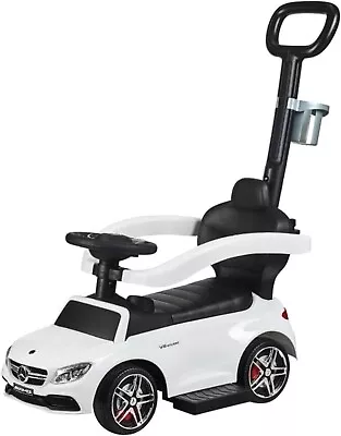 Best Ride On Cars Mercedes C63 3 In 1 Push Car For Kids With Cup Holder White • $179