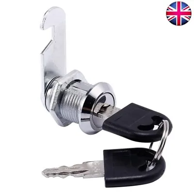 16mm Cam Lock For Door Cabinet Mailbox Drawer Cupboard Letter Box Locker 2 Keys • £3.79