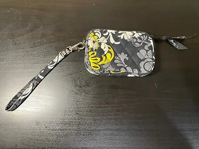 Vera Bradley Baroque Small Wristlet Black White Gray Yellow • $4.80