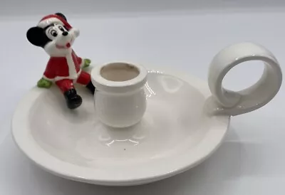 Disney Japan Christmas Mickey Mouse Santa Ceramic Candle Stick Holder • $18