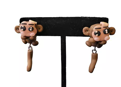 Brown 2 Pc Monkey Earrings - New • $14.99