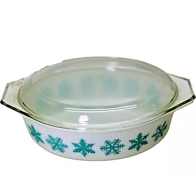 Vintage Pyrex 045 Snowflake Casserole Dish #25 With Clear Lid 2.5 Quart USA • $139