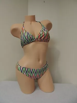 L Space Two Piece Bikini Set Size Large Multicolor Reversible Halter Top NEW • $34.95