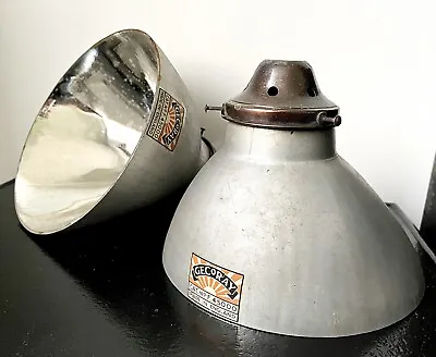 💡 Vintage Antique Industrial “GECORAY” G.E.C Glass Pendant Light Lamp 💡 • $248.85