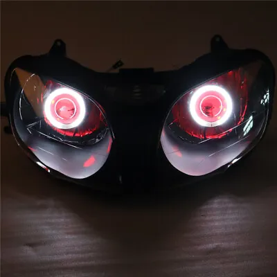 MF Front Headlight HALO Red Angel Eye Fit For Kawasaki 2000-2002 ZX6R 636 K014 • $299