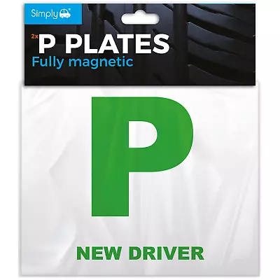 2xSimply Fully Magnetic P Plates Strong Car Learner New Driver Just Passed Green • £7.59