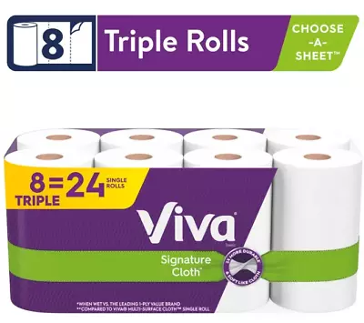 Viva Signature Cloth Paper Towels 8 Triple Rolls • $18.68