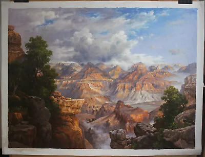 Repro Thomas Moran Landscape Oil Painting On Canvas Grand Canyon Signed 36x48  • $249