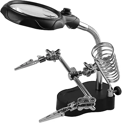 Helping Hands Magnifying Glass Soldering Station LED Lighted 3.5X 12X Magnifier • $17.34
