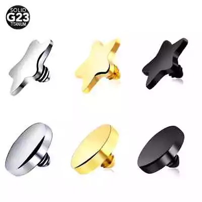 £2.89 • Buy G23 Titanium Micro Dermal Anchor Top 4mm Star Round Skin Diver Implants TOP ONLY