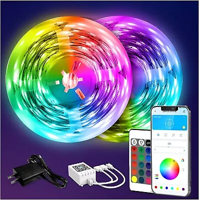 130Ft LED Strip Lights Remote Color Changing Lights Strip Music Sync App Control • $13.99