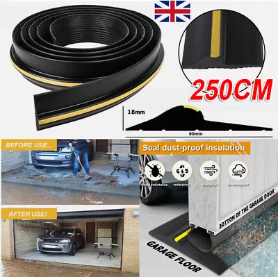 8ft Garage Door Floor Threshold Weather Seal Heavy Duty Rubber Draught Excluder • £10.92