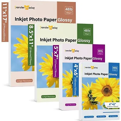 Lot Premium Glossy Photo Paper 4X6 5X7 11X17 For Epson Canon Printer 48lb 10Mil • $21.99