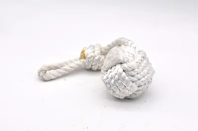 Monkeys Fist Nautical Decorative Knot With White Rope • $40