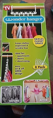 Wonder Hanger 8 Pack Triples Closet Space As Seen On TV Cascading Space Saver • $5.90