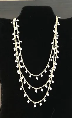 J.Crew Factory THREE-STRAND PEARL NECKLACE! Nwt New$42.50 Authentic • $27