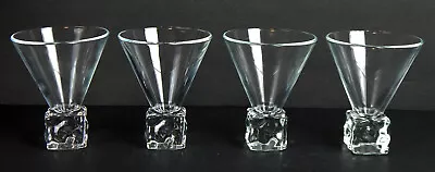 Set Of 4 Vtg DiSaronno Melting Ice Cube Martini Glasses • $20