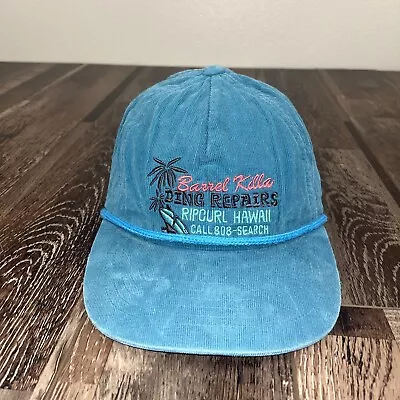 Rip Curl Hawaii Hat Cap Adult OSFA Blue Corduroy Adjustable SnapBack Rope • $22.87