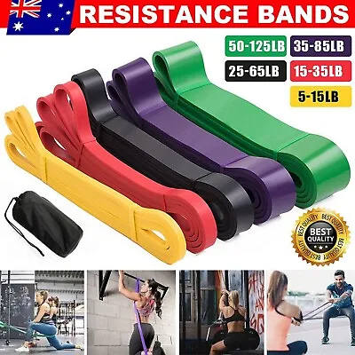 5Pcs Elastic Yoga Stretch Heavy Resistance Bands Exercise Fitness Workout Band • $39.99