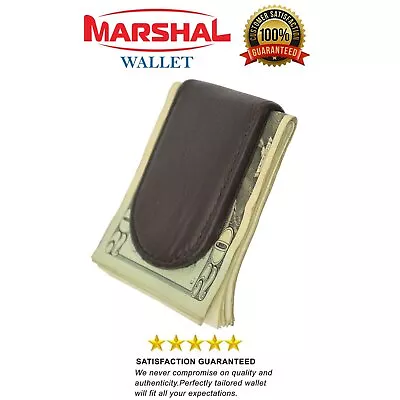 Genuine Leather Magnetic Money Clip (Dark Brown) • $10.99