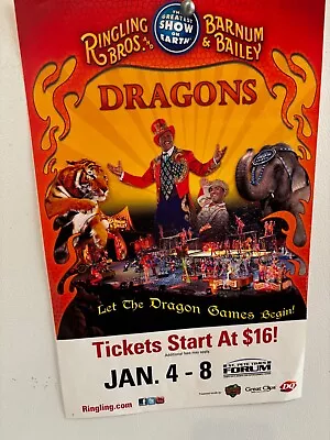 Vintage Ringling Bros. Circus Poster 11 X17  Dragons Let The Games Begin Tampa • $11.77