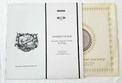 Antonio Vivaldi Concerti Sinfonie Scimone LP; Musical Heritage Society 3434 • $6.90