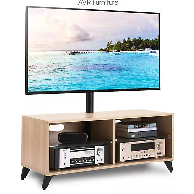 Wood Media TV Stand Storage Console With Swivel Mount For 32-65 Inch TVs • $129.59