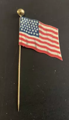 Vtg Celluloid Flag Stick Pin Advertising Crown Piano Chicago • $35