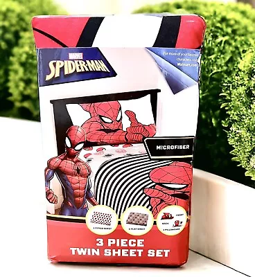 Marvel SPIDERMAN TWIN SHEET SET - Super Hero 3 Piece Kid’s Bedding Micro Fiber • $14.99