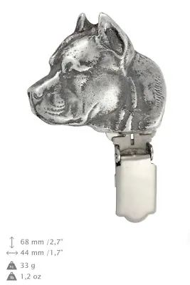 Amstaff - Silver Plated Clipring With Image Of A Dog Art Dog AU • $39.82