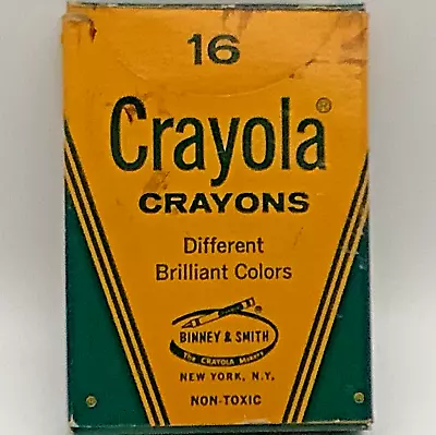 453 Vintage Crayola Crayons 16 Piece Crayon Pack Original Box Collectable • $8