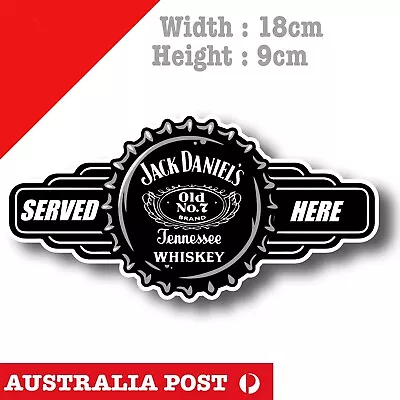 Jack Daniels Whiskey Served Here Logo Bar Fridge Toolbox  Vinyl  Sticker • $7