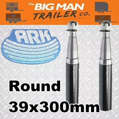 $55 • Buy Ark Trailer 2x Stub Axles 39mm Round 300mm 12  Length Washer Pin Nut Sax3912