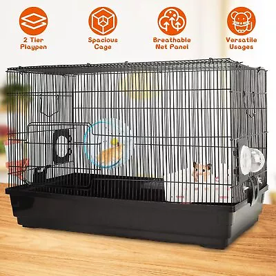 2-Tier Hamster Habitat Rat Gerbil Cage W/ Portable Carry Handle For Pet Rat Mice • $45.45