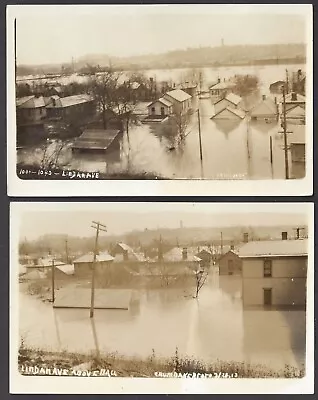 Miamisburg Oh ~ 1913 Flood Scene Overview Neighborhoods 2 Real Photo Pcs • $18