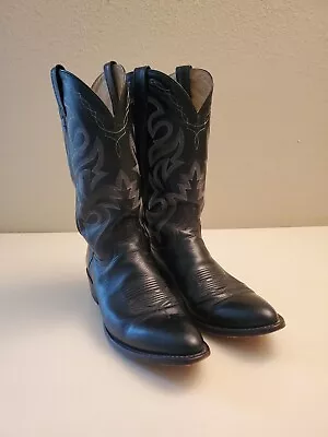 Dan Post Western Stitching Black Leather Milwaukee Cowboy Boot Size 12B • $59.95